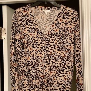 🎉Leopard print,tie-front Top-Medium